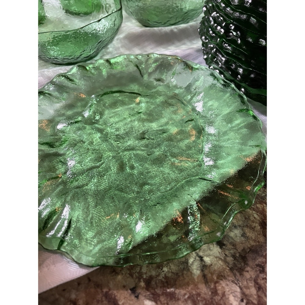 Morgantown crinkle green glasware from West Virginia - Picture 6 of 8